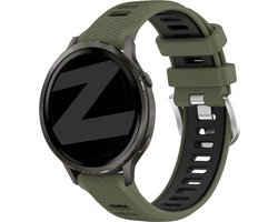 Bandz Sport bandje met gesp geschikt voor Garmin Vivoactive 4s / Vivomove 3s / Venu 4 - 41mm / Venu 3s / Venu 2s / Forerunner 265s / Forerunner 255s - Olijfgroen/Zwart