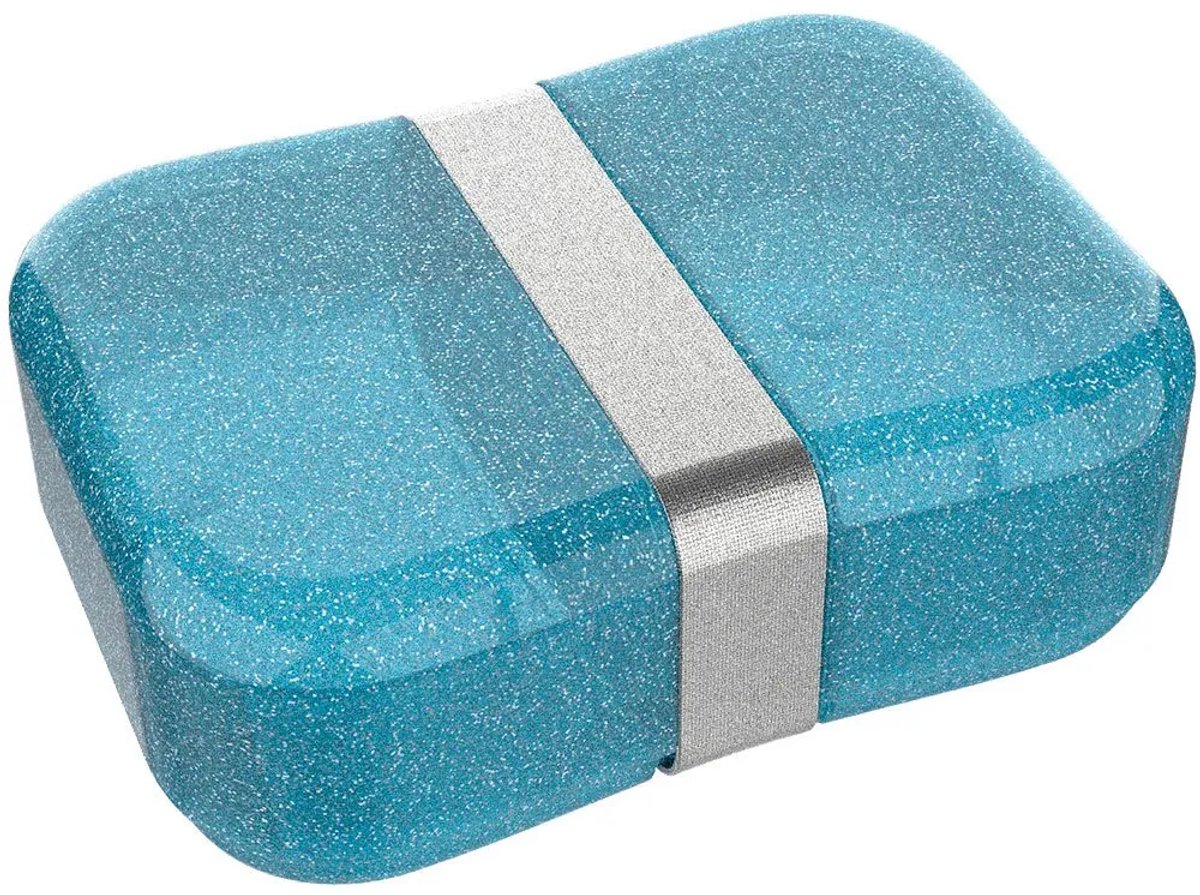 Lunch Buddies: Brooddoos "Glitter" 185x185x68mm - Blauw