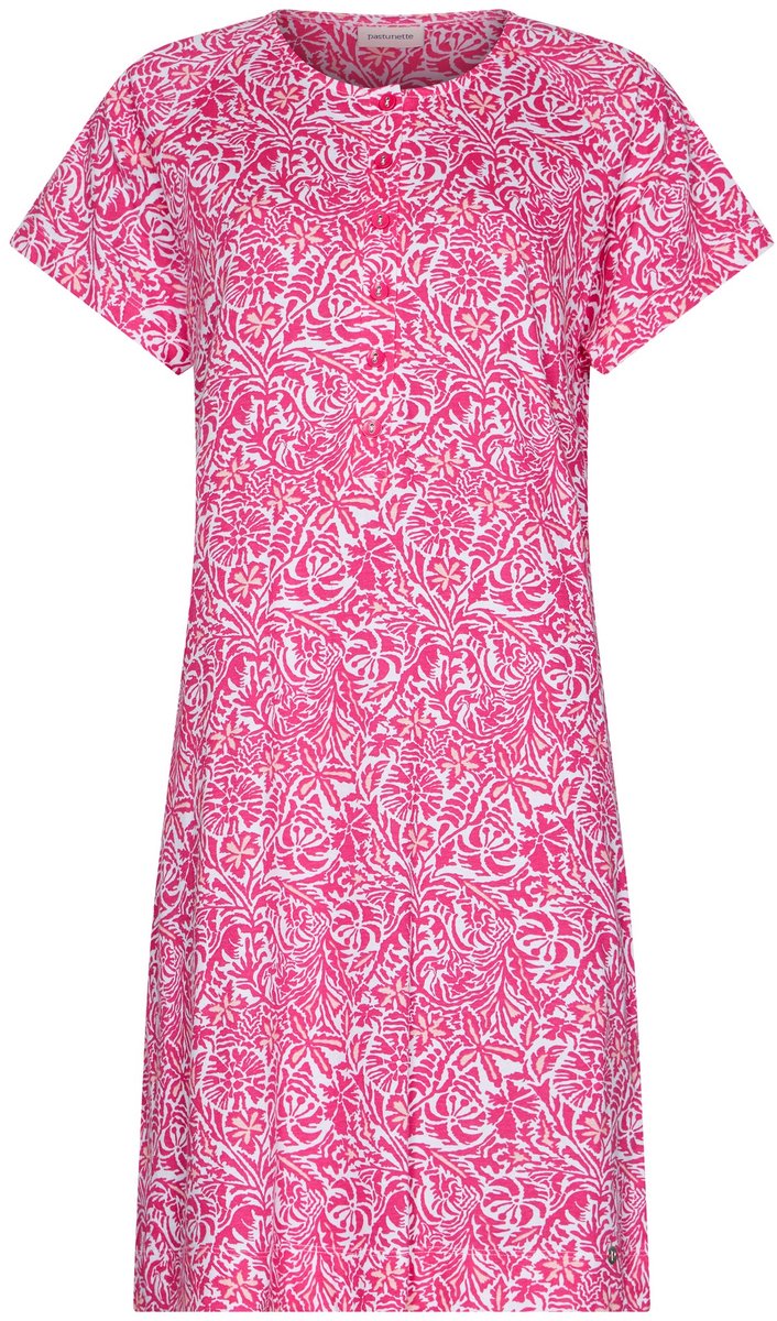 Pastunette Nachthemd - Paradise Pink - Organisch Katoen - Roze/Wit