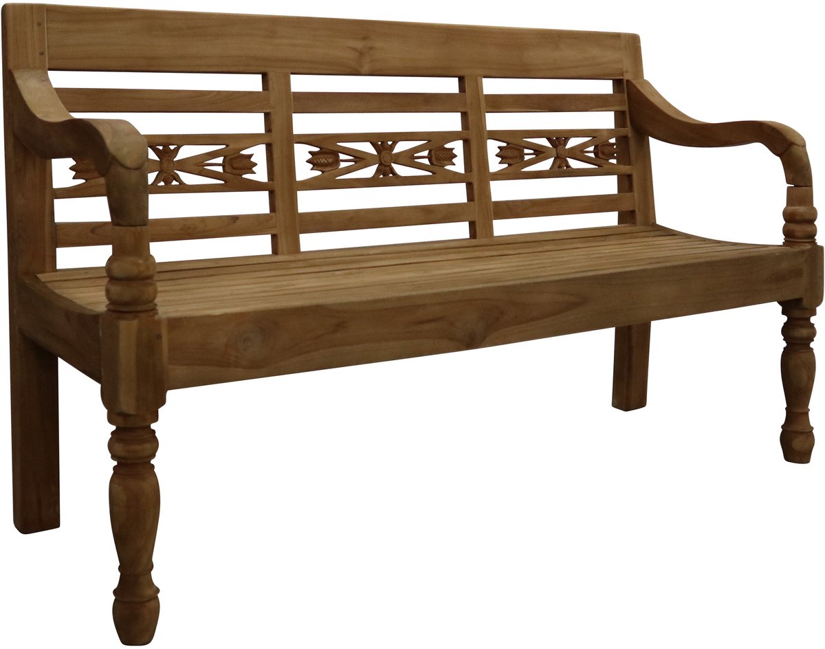 Stationsbank 2-zits | 130cm | Teakhout