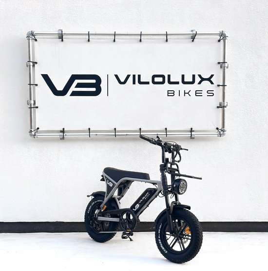 Elektrische Vilolux Fatbike C80 Mini 16″ Nardo Grey, legaal, 250W motor, 40 km actieradius, hydraulische remmen, alarm, 2 jaar garantie