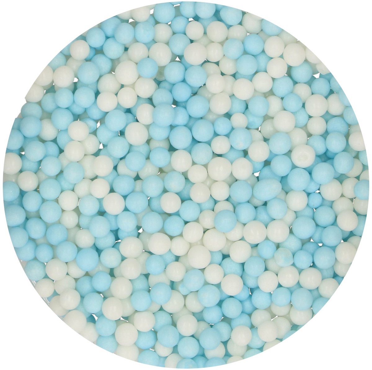 FunCakes Zachte Parels - Medium - Blauw/Wit - 500g - Eetbare Taartdecoratie