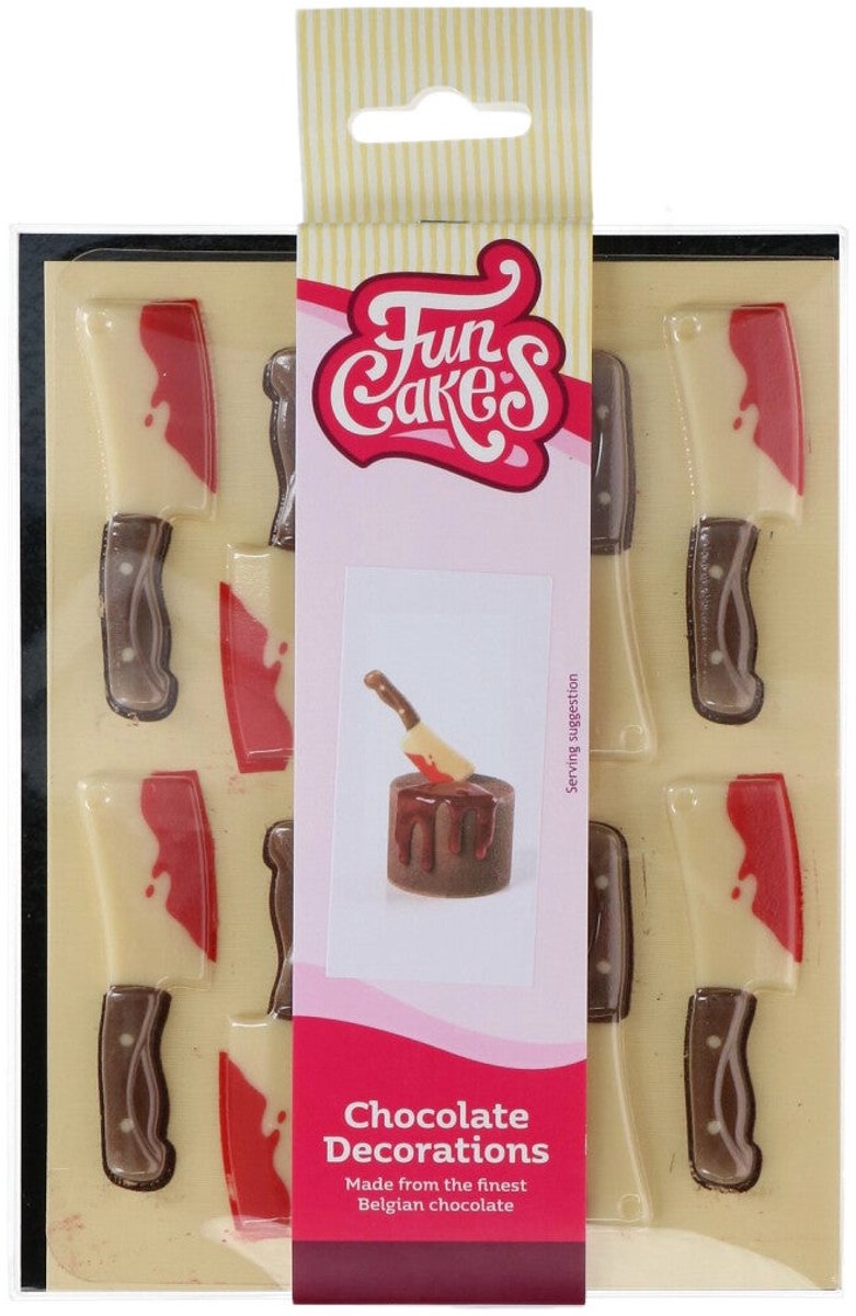 FunCakes Chocolade Decoraties - Halloween Bloedige Messen - Set/10