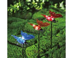 Garden Of Eden Solar Vlinder Lantaarn Met Clip En Prikpen - LED Tuinverlichting Op Zonne-Energie - Sfeerverlichting Met Schemersensor Voor Tuin Balkon En Terras [11772]