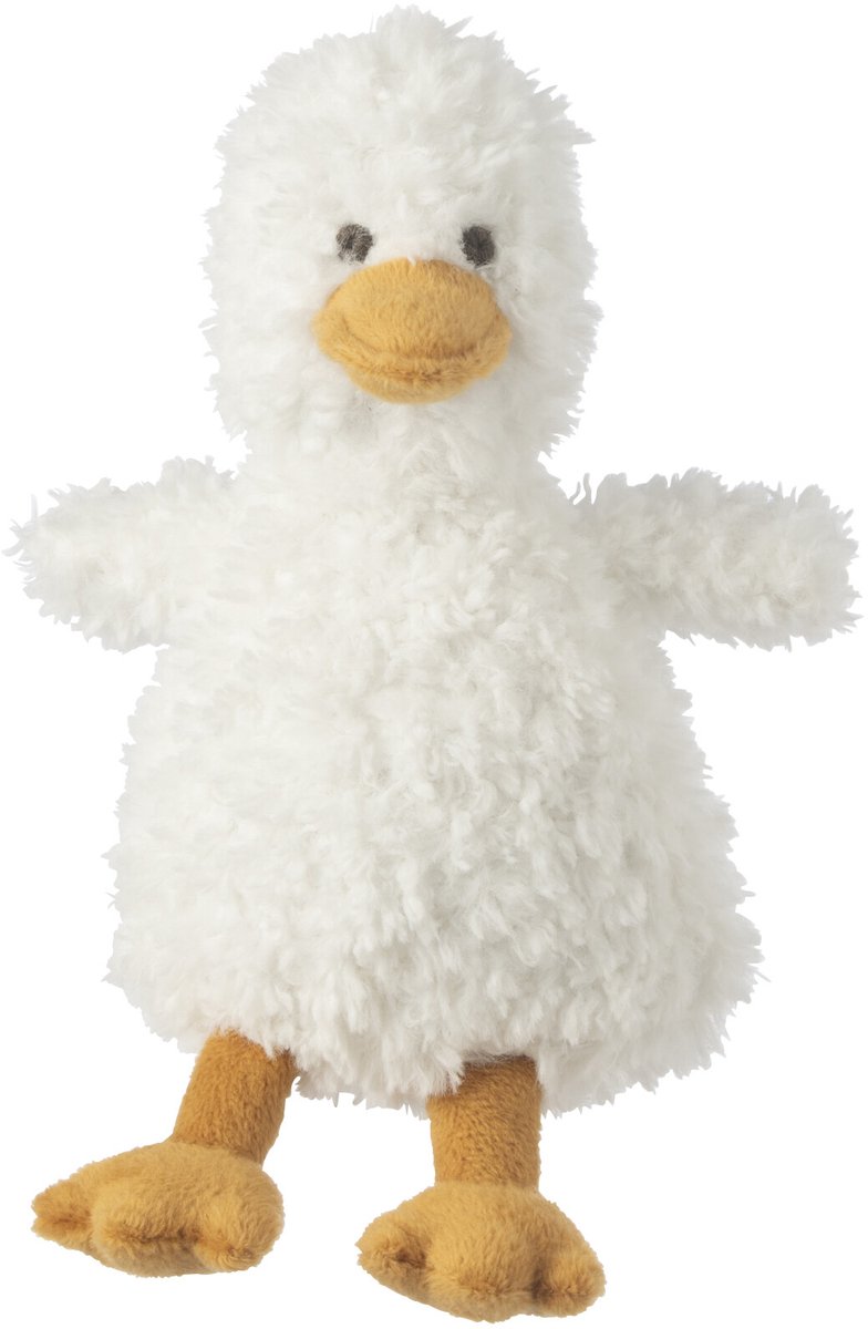 J-Line knuffelbeer Eend Staand - polyester - wit/geel - small
