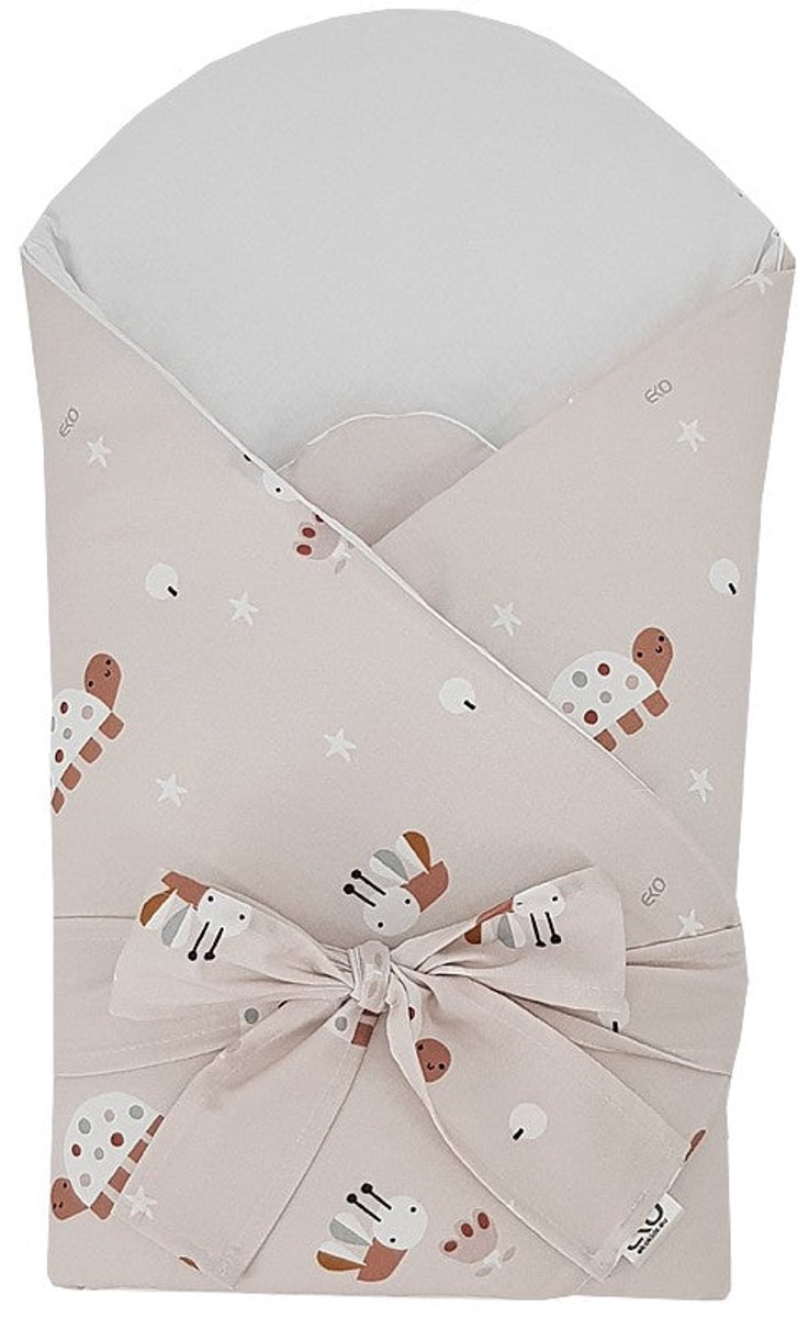 Printed Cotton Swaddle Blanket with Coconut Bees