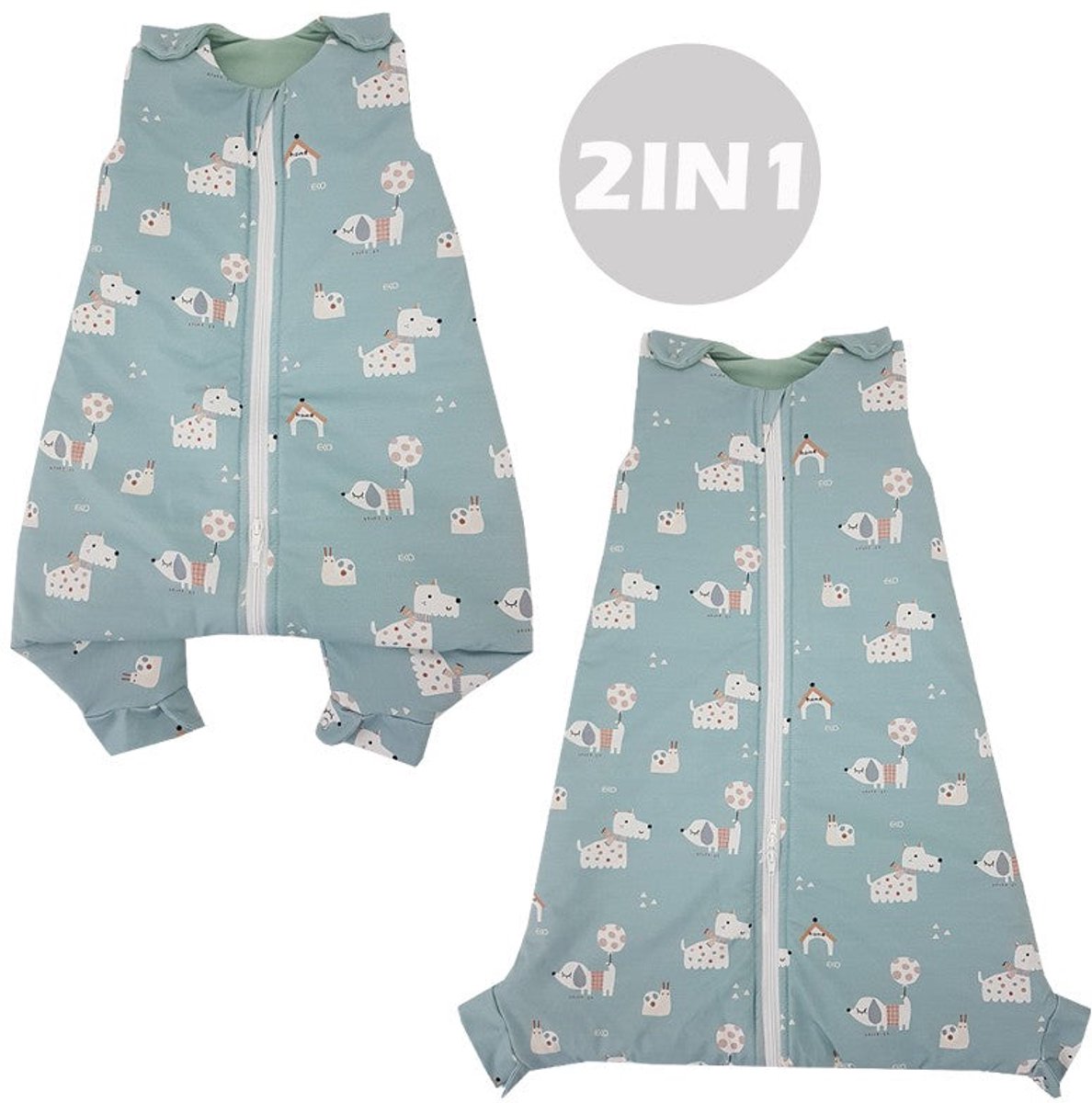 2-in-1 multifunctional baby sleeping bag (Dogs)