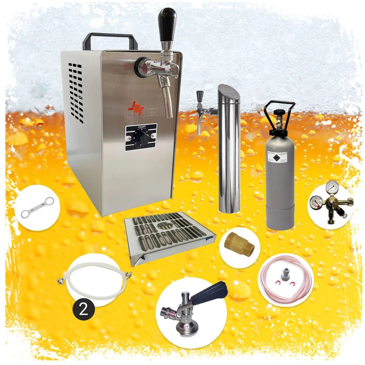 Complete set ondertoontap - Biertap JET 30 1-kraans droogkoeler 35 l/uur