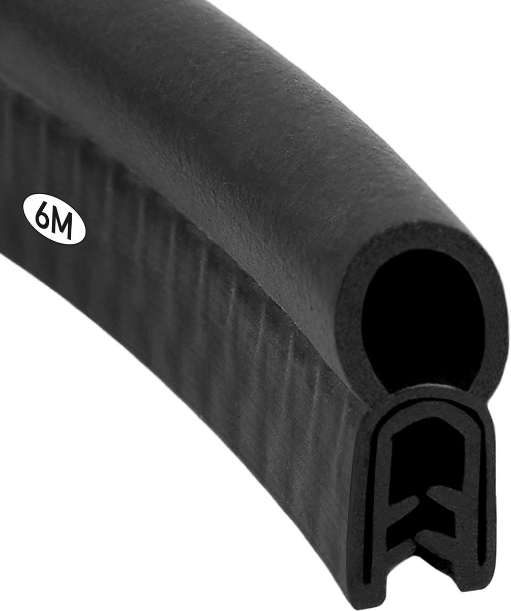 Universele 6m Afdichting Strip Zwart EPDM Rubber voor Deuren, Kofferbak, Camper en Geluidsisolatie
