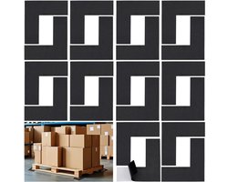 Allecto - Vloermarkering - Duurzaam - L-vormig - Markering - Locaties - Geschikt voor bureaublad - Zwart - 20 stuks duurzame L-vormige vloermarkering, 15 x 15 x 5 cm hoeksticker voor het markeren van locaties voor bureaublad, tafelblad, magazijnvloer