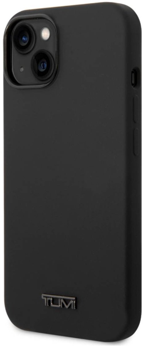 Tumi iPhone 14 Case Cover Silicone Metal Logo Black