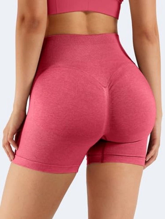 Dames sportshorts met opvallend silhouet - Hoge taille & comfortabele pasvorm - Rood — afbeelding 5
