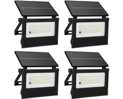 Merkloos 4X Solar Buitenlamp LED-zonne-wandlamp spotlampen met bewegingsmelder balkon buiten trap