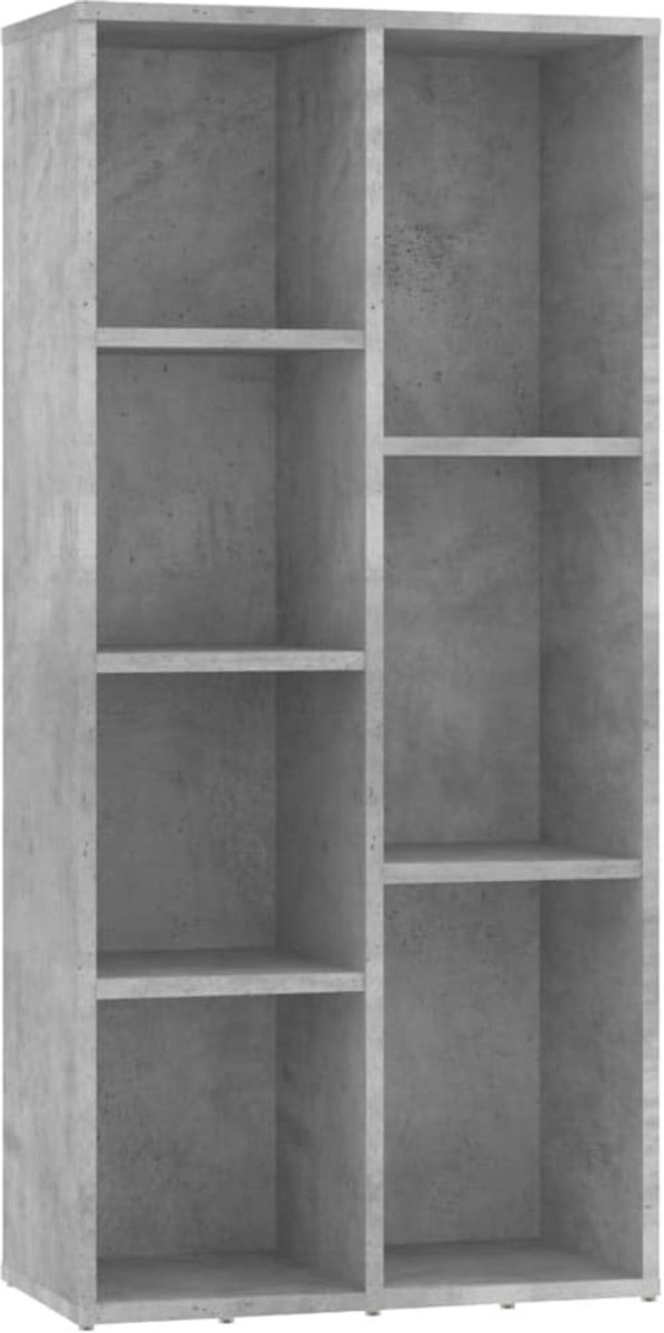 Boekenkast 5 Schappen 50x25x106 cm Spaanplaat Betongrijs Rechthoekig