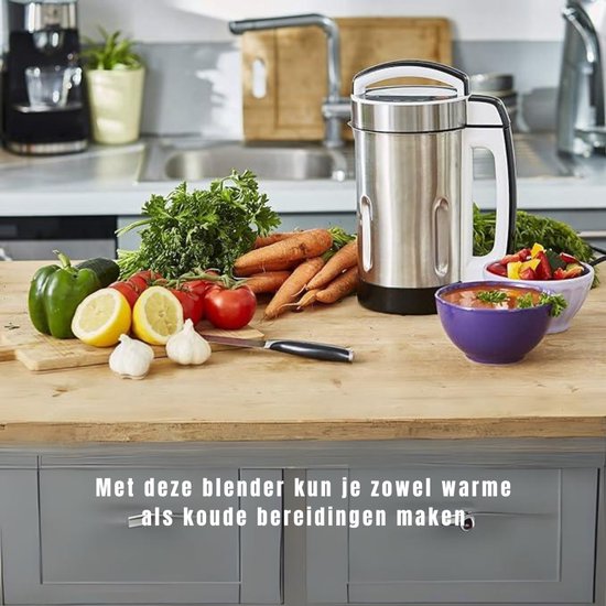 Zyrex® Soepmaker - Soupmaker Met 4 Programma’s - Soep Maker Met Automatische Geheugenfunctie - Zilver - ‎21cm x 18cm x 34cm van Merkloos — afbeelding 3