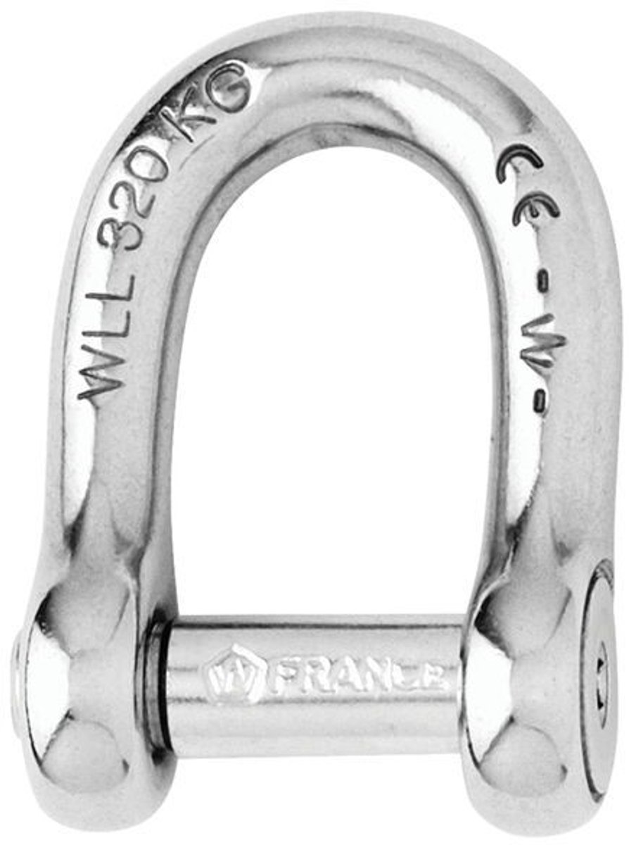 Wichard Zeshoekige Koppenpen Met Rechte Vergrendelende Schakel Zilver 6 mm