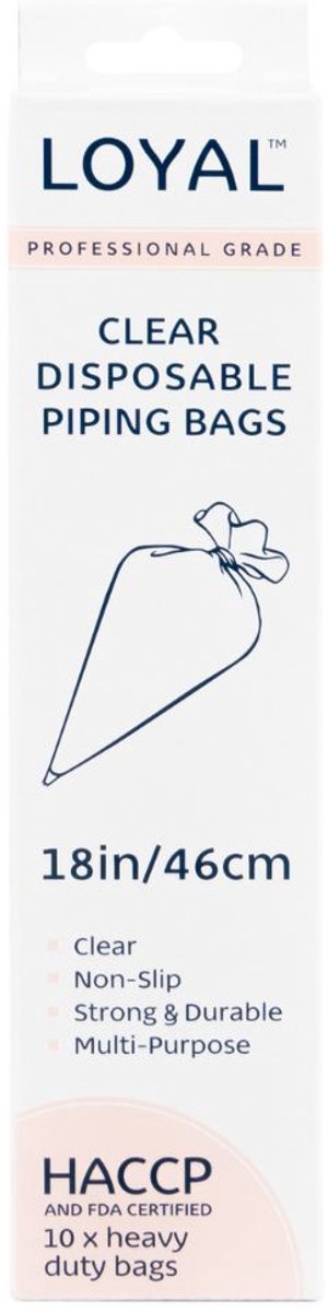 LOYAL Wegwerp Spuitzakken Transparant 46cm pk/10