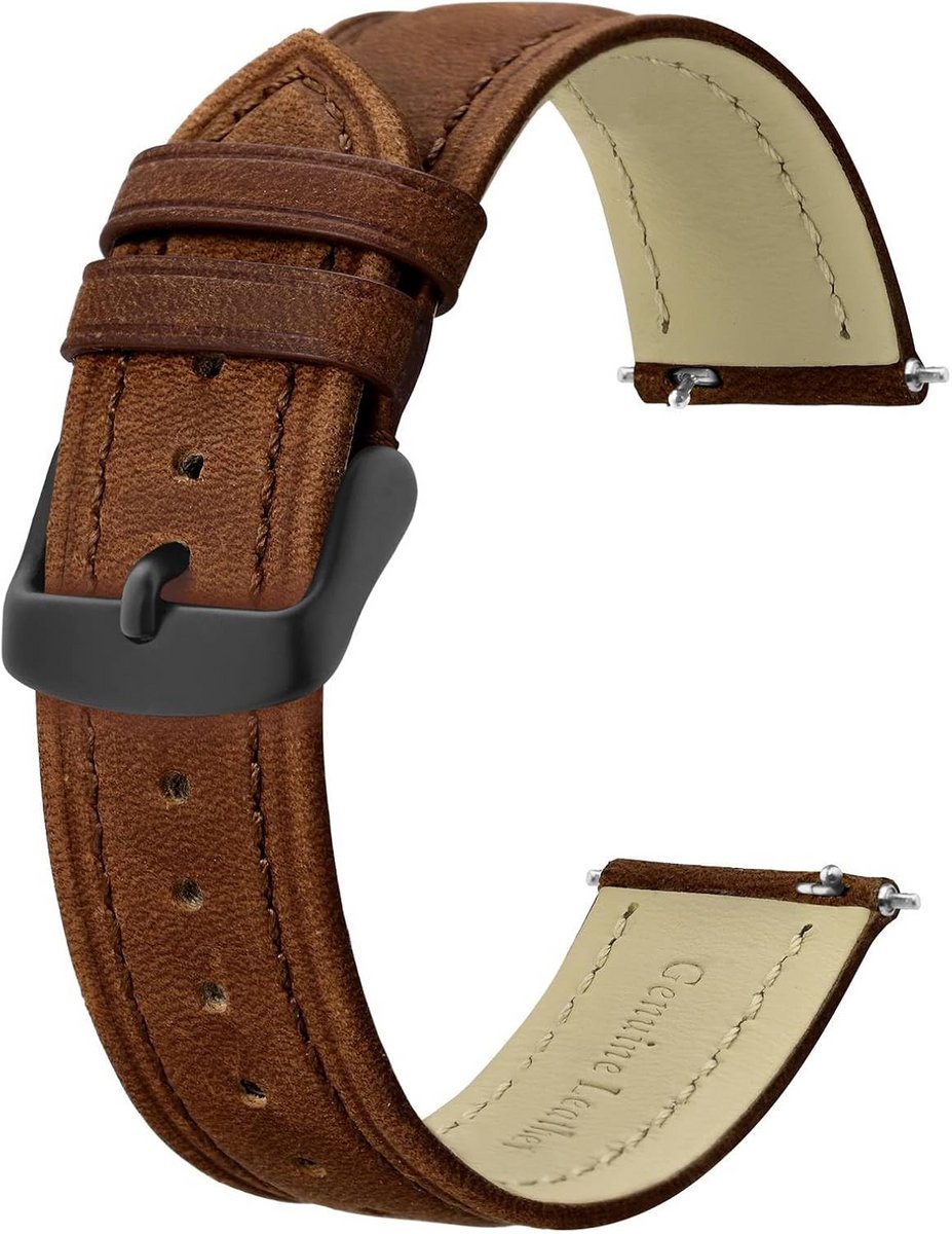 Extra Lange Horlogeband Leer voor Heren 18mm, 20mm, 22mm, 24mm Universeel Vervangende Band