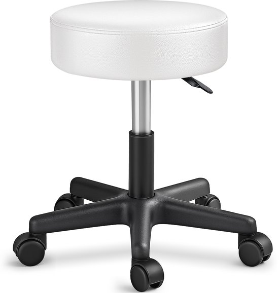 Tabouret de travail Blanc, tabouret roulant, chaise de travail, tabouret