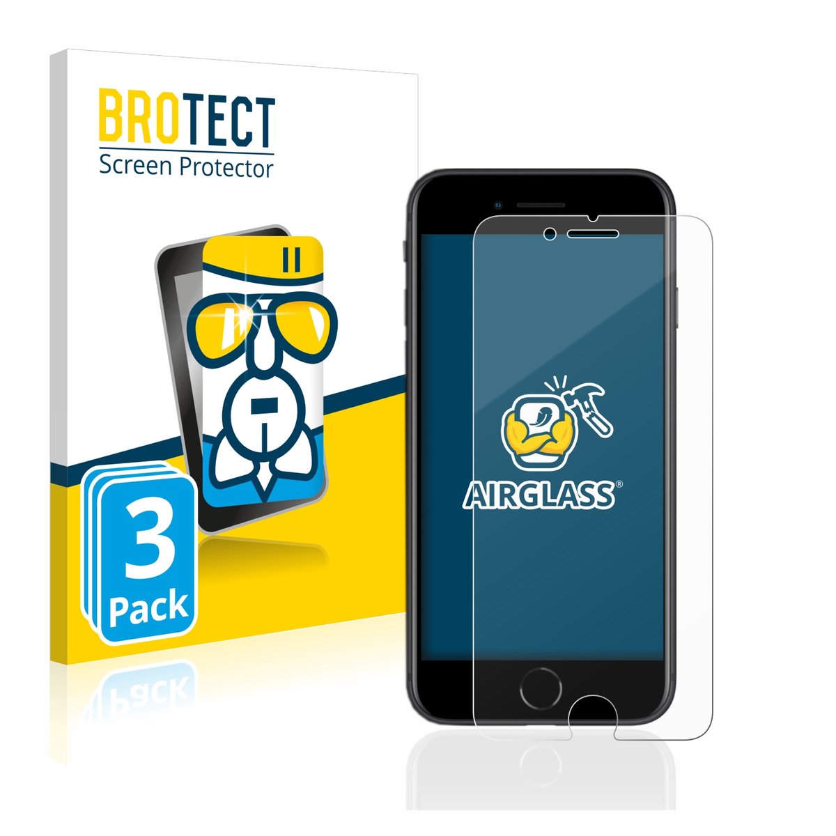 Screenprotector 3 Stuks voor Apple iPhone SE 2 / SE 3 Beschermglas transparant