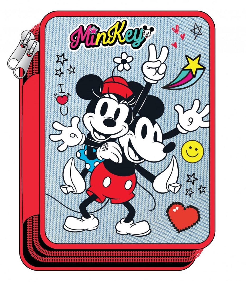 Disney Minnie Mouse Gevulde Etui - 2 lagen - Pennenzak - 2 stuks - Voor kinderen - Voor meisjes