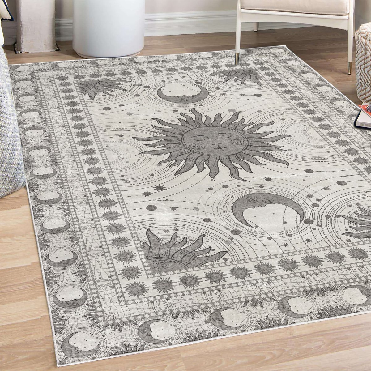 ABAKUHAUS Vloerkleed - Woonkamer Tapijt – Hoogpolig – wasbaar – grijs – 69 x 114 cm