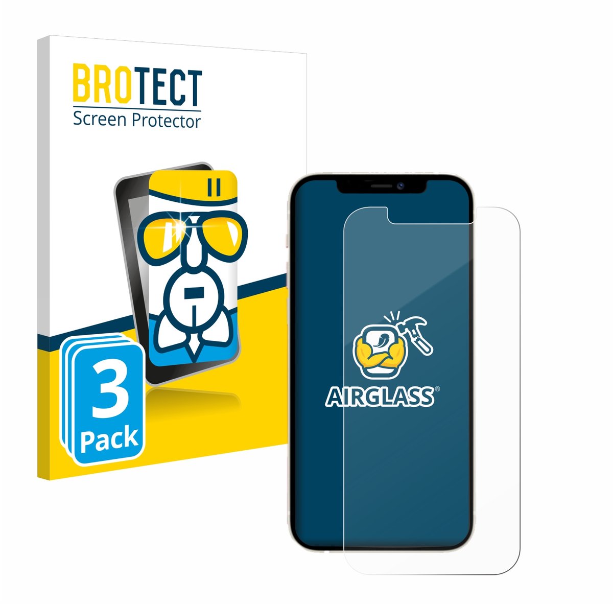 Screenprotector 3 Stuks voor Apple iPhone 12 / 12 Pro Beschermglas transparant