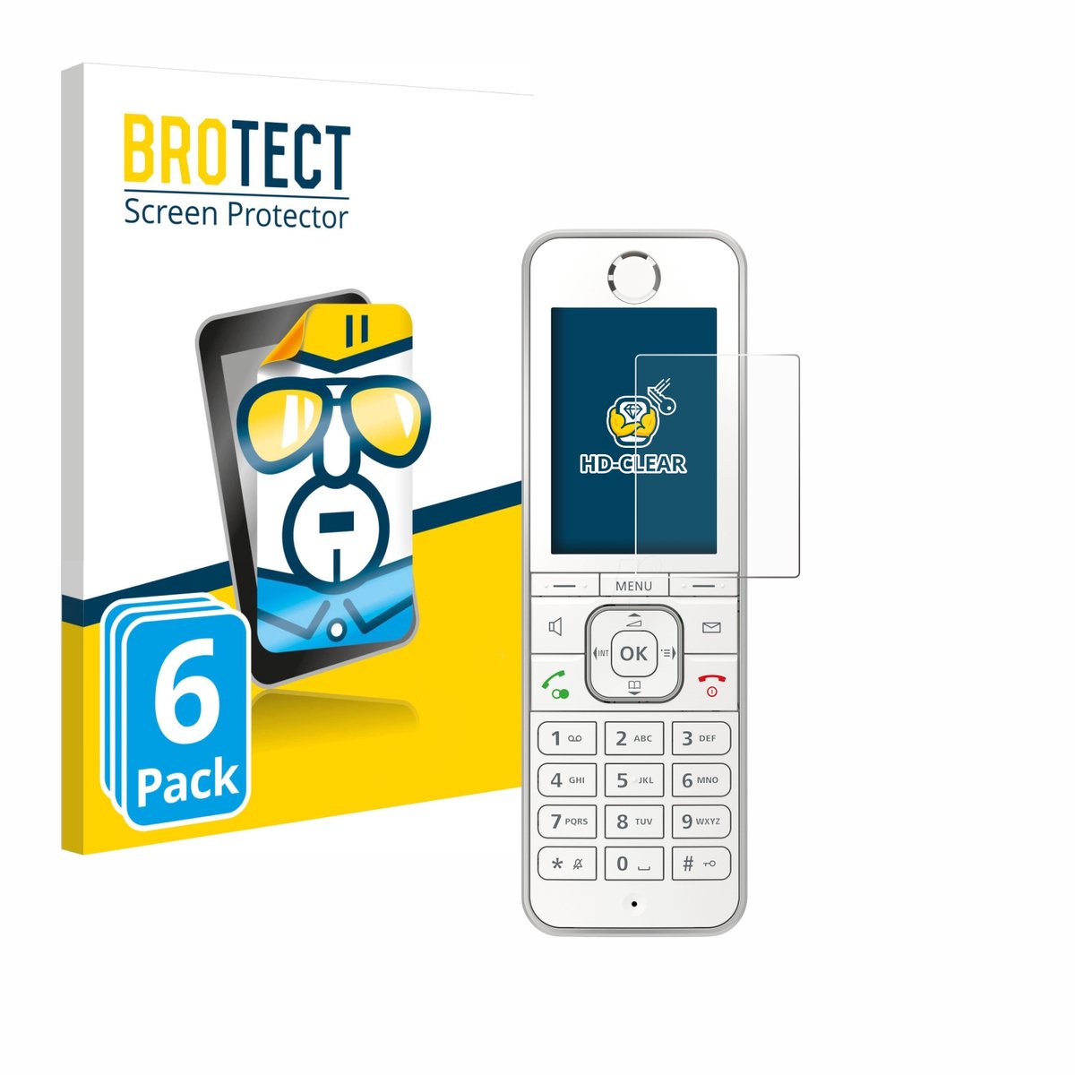 BROTECT - Screenprotector voor AVM Fritz!Fon C6 - Folie Beschermfolie transparant 6 Stuks