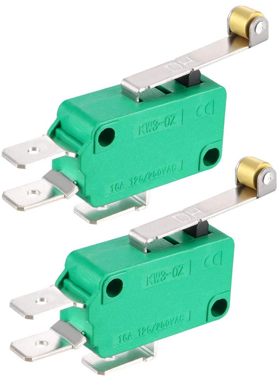 2 stuks KW3-OZ 16A 125 / 250VAC SPDT NO NC rol stang type micro eindschakelaar