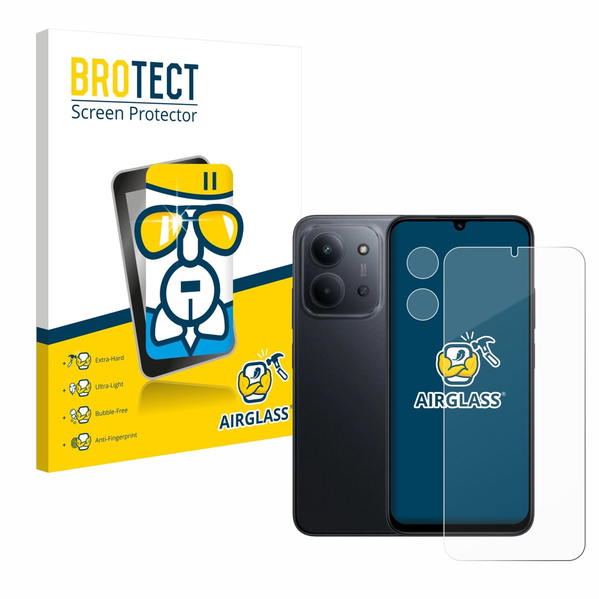 Screenprotector voor Xiaomi Redmi 15C (Voor+Camera) Beschermglas transparant