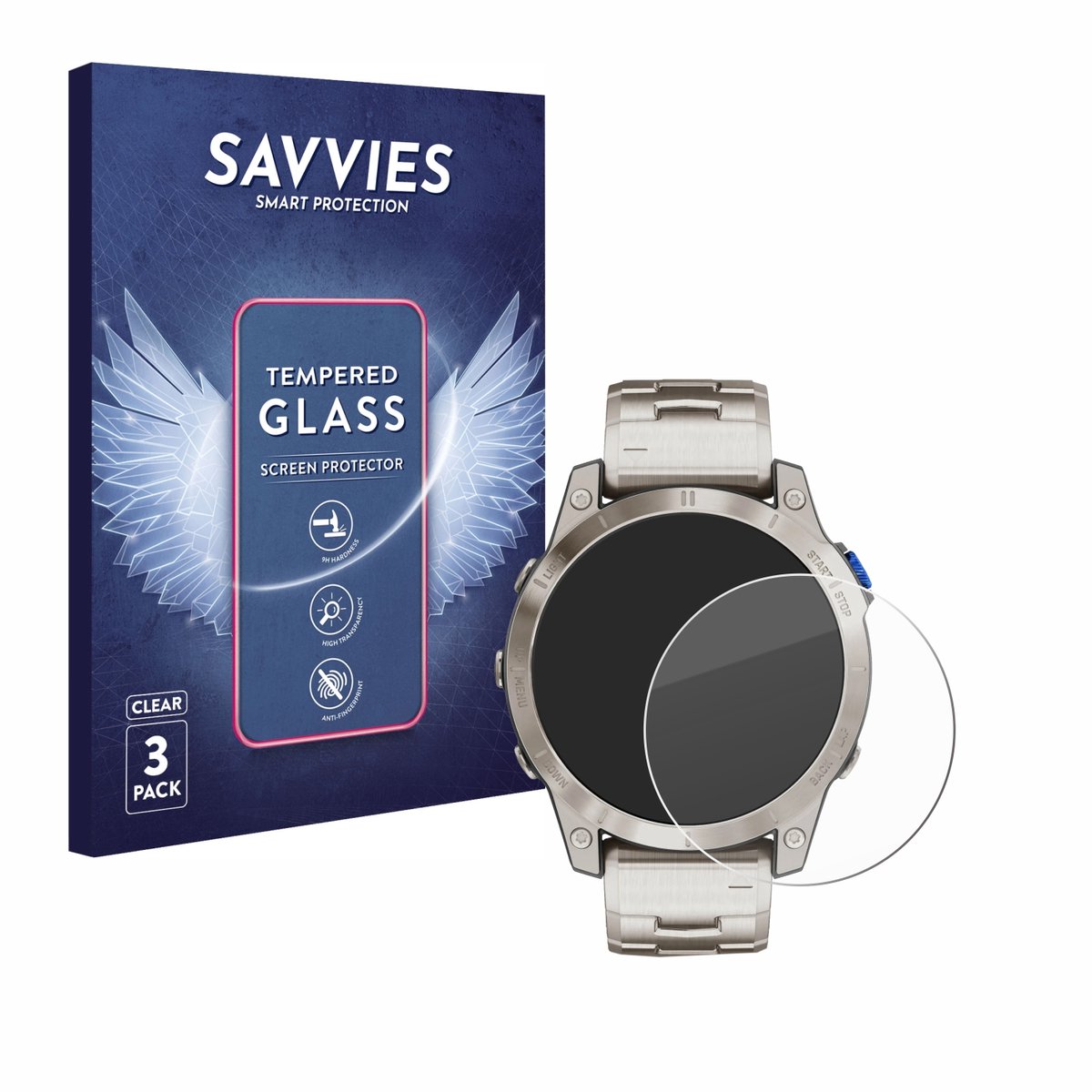 Savvies - Glas Screenprotector voor Garmin D2 Mach 1 - Gehard Beschermglas 9H 3 Stuks