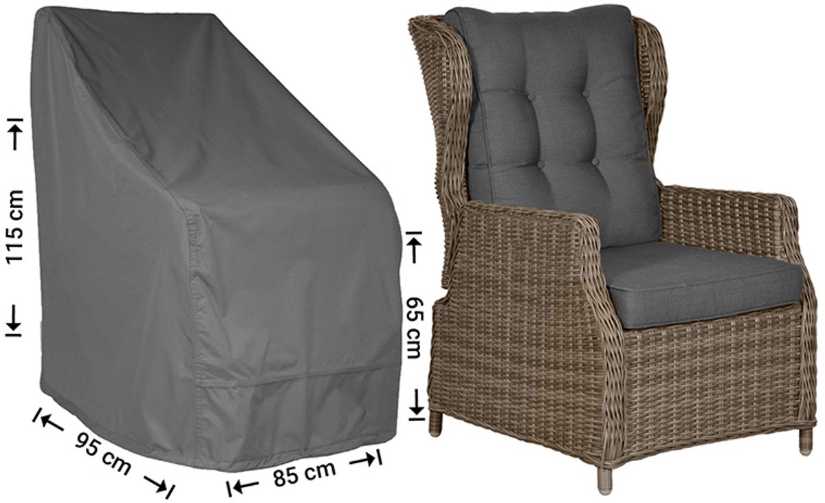 Raffles Covers Tuinstoelhoes - 95 x 85 H: 115 cm - D-RADJC95 - Waterdicht - Ademend - UV-bestendig - Elastisch rijgkoord - Beschermhoes tuinmeubelen