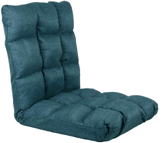 UNUS® Vloerstoel verstelbaar zitkussen met verstelbare rugleuning blauw