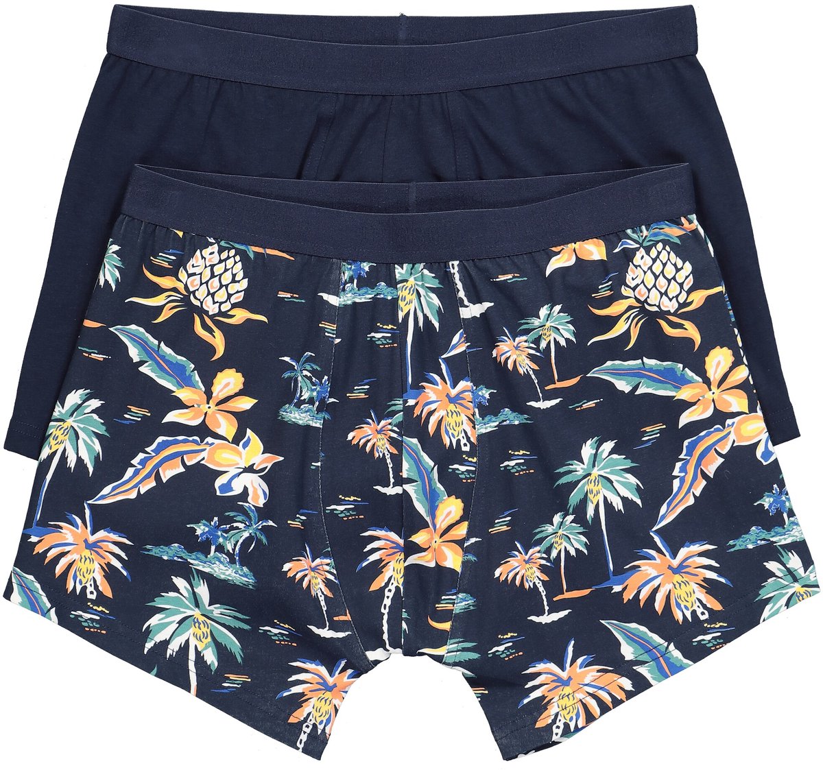 JP 1880 - Heren - midpants FLEXNAMIC® loungewear OEKO-TEX set van 2 onderbroek - Navy blauw - Maat XL
