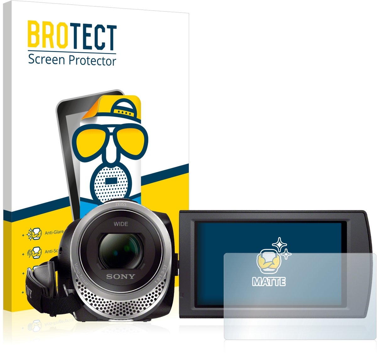 BROTECT - Screenprotector voor Sony FDR-AX53 - Folie Beschermfolie matte 2 Stuks