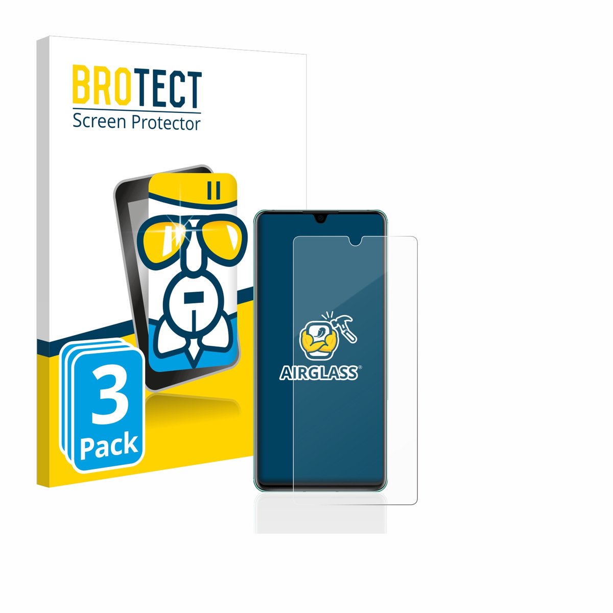 Screenprotector 3 Stuks voor Huawei P30 Beschermglas transparant
