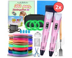 Luumuu 3D Pen Starterspakket XXL Duo Set - 2 Roze 3D Pennen