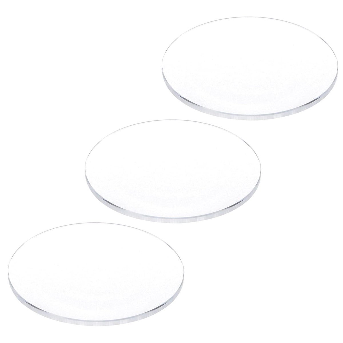 Allecto- Reservelenzen - horlogemaker - 3 stuks - transparant - 34 mm diameter - 1,5 mm dikte - enkele ronde koepel - kristallen lens - horloge reparaties - geschikt voor diverse modellen