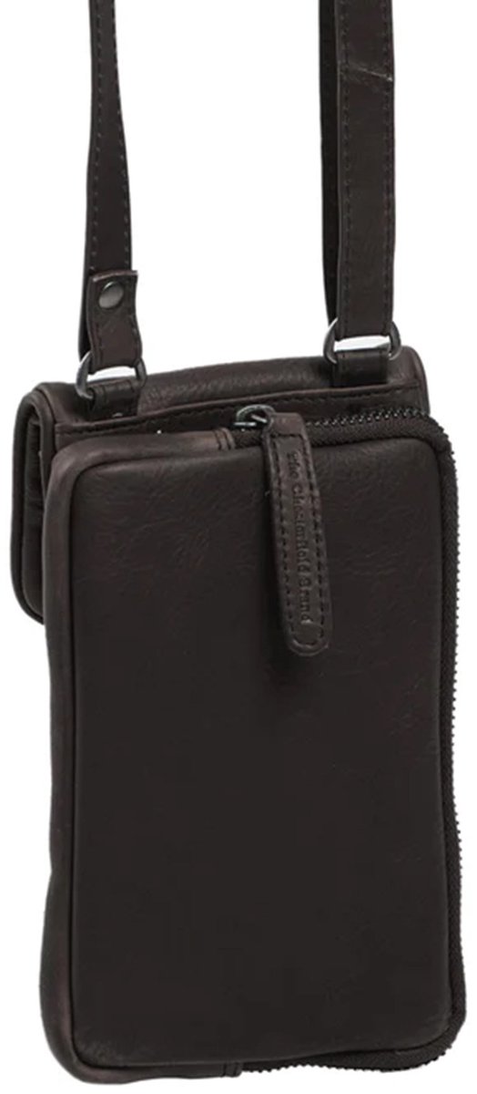 Chesterfield Anderson Leren Crossbody tas / Telefoontasje - Donkerbruin