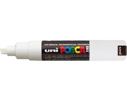 UNI-BALL POSCA Markeerstift 8 mm Gebogen Punt - Witte Watergebaseerde Pigmentverf - Geurloos - Ideaal voor Wenskaarten en Decoratie