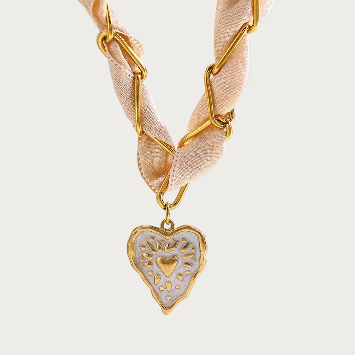 Celeste - Ketting - Beige - Stainless Steel