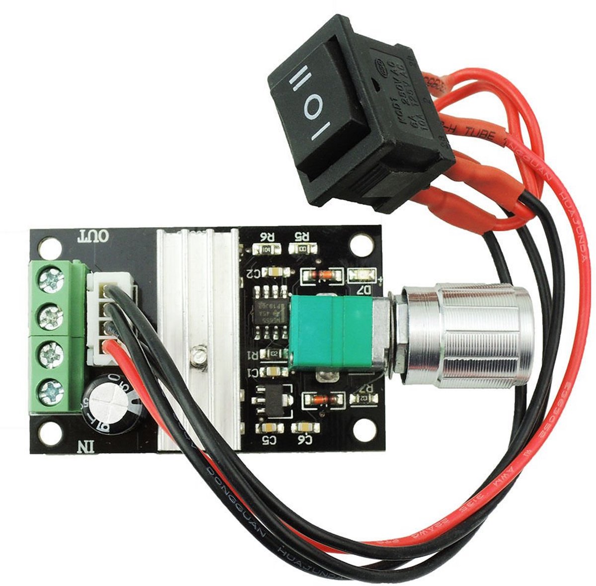 DC Motor Snelheidsregelaar met Omkeerfunctie 6V-24V PWM