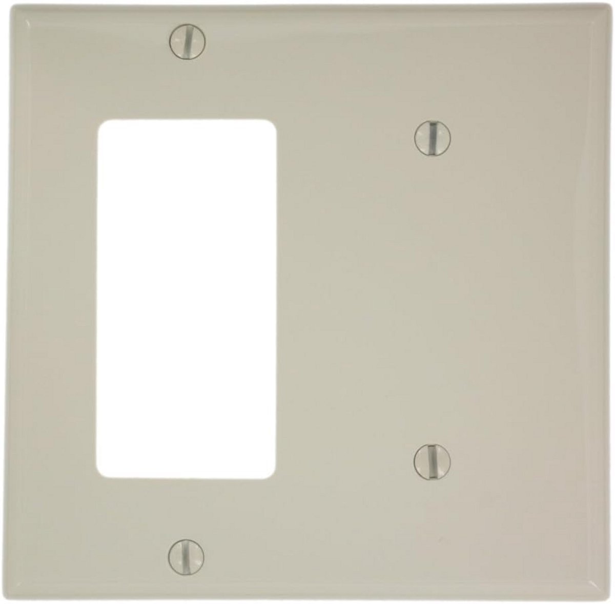 Tweevoudige Wandplaat met Blinde en Decora/GFCI Opening, Licht Amandel