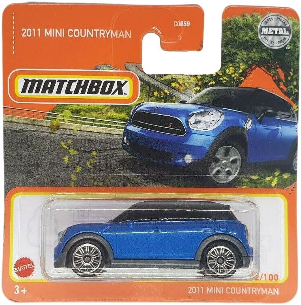 Diecast Modelauto Mini Countryman Blauw Korte Kaart Verzamelmodel