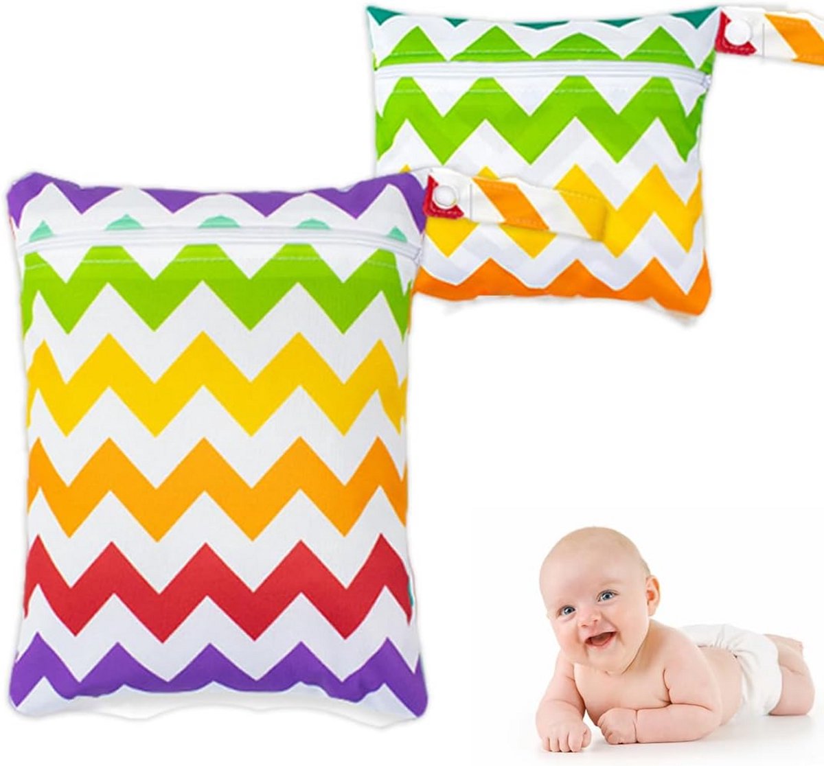 Set van 2 Waterdichte Luiertas Vouwbare Luiwade voor Luiers en Natte Kleding