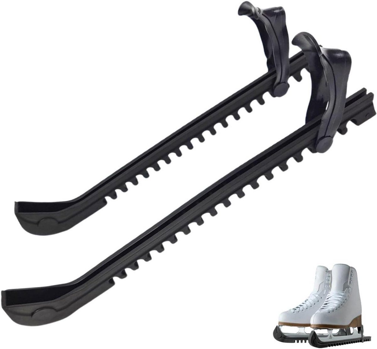 Verstelbare Schaatsenmessen Beschermers - 18 Posities - TPE Anti-Slip - 1 Paar - Zwart