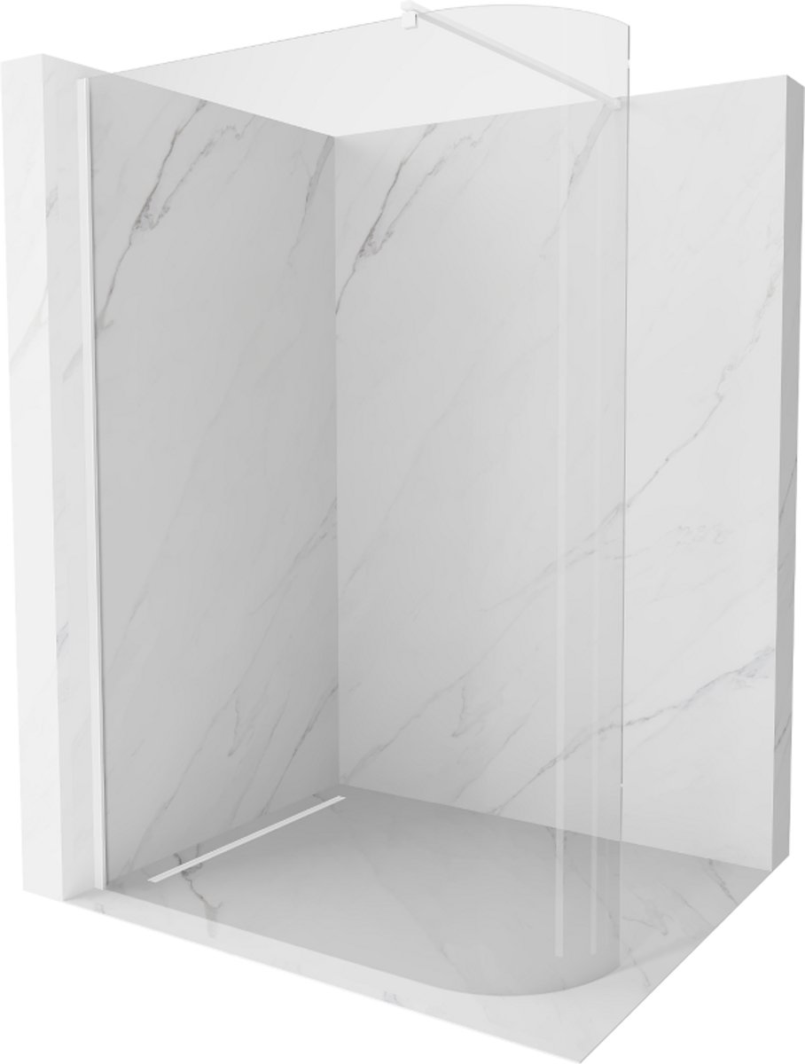 Mexen Kioto-R ronde inloopdouchewand 110 x 200 , transparant 8 mm, wit - 800-110-101-20-06