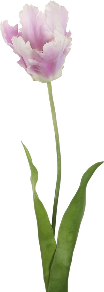 Viv! Home Luxuries Tulp Papegaai - zijden bloem - wit lavendel paars - 69cm