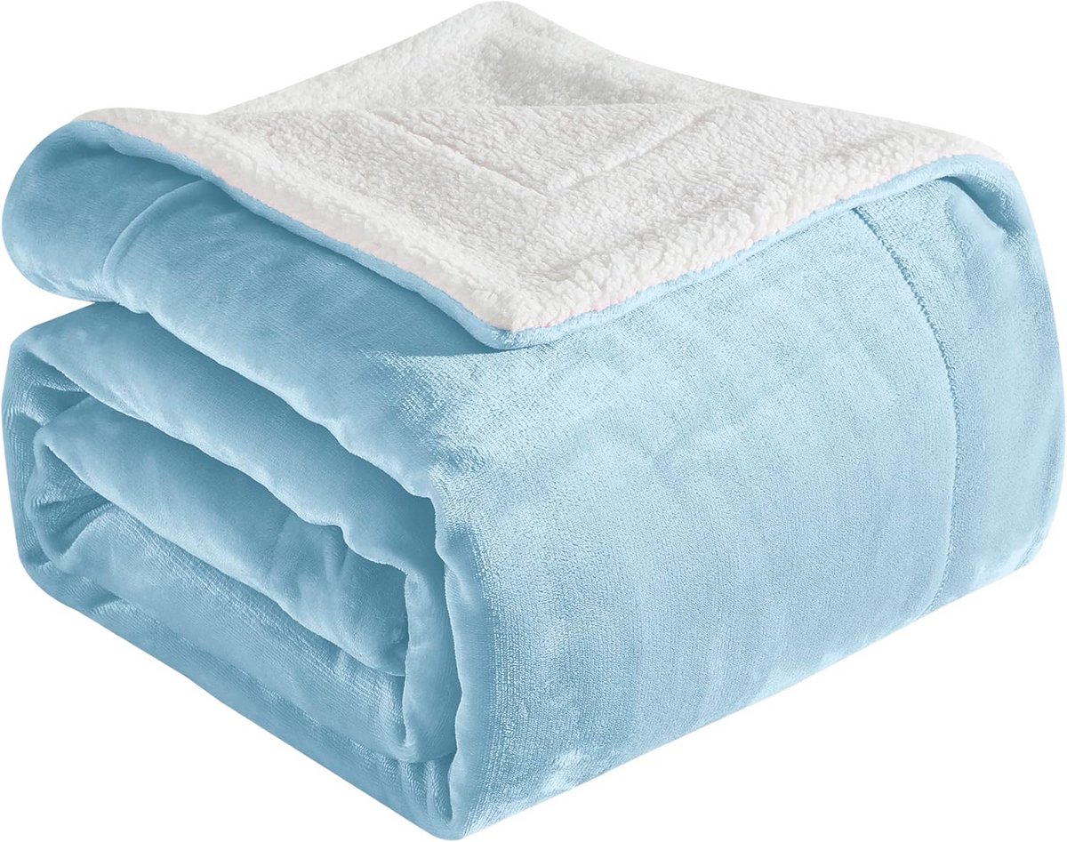 Ultra Zachte Omkeerbare Sherpa Flanellen Plaid voor Bank en Bed - Warme Pluche Fleece Deken