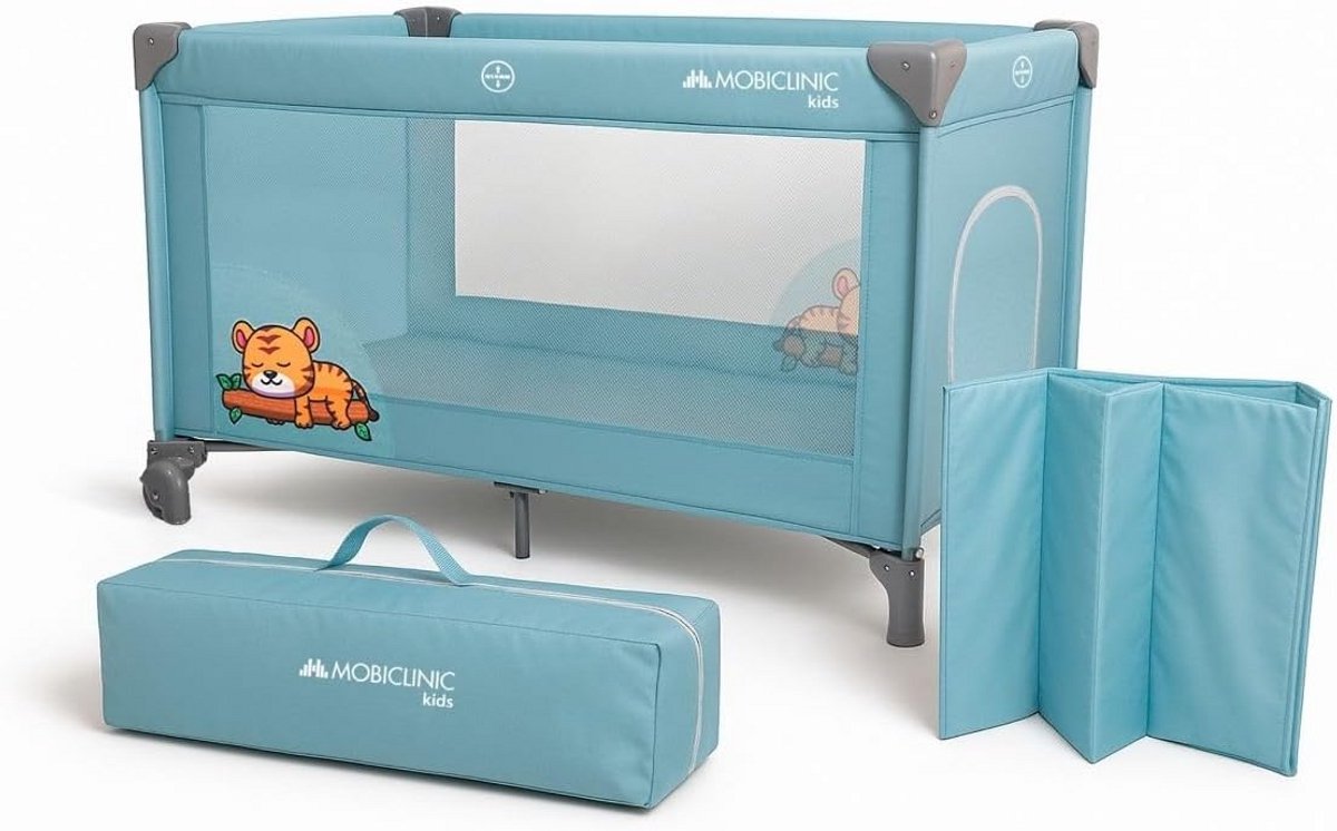 Reiswieg en -box voor baby's: Ultra-compact inklapbaar met afritsbaar matras